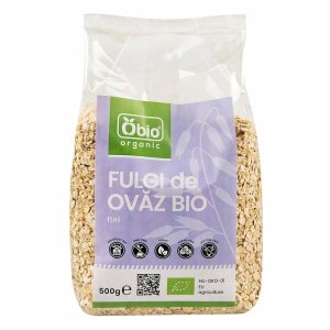 Fulgi de ovaz fini bio, 500g - Obio