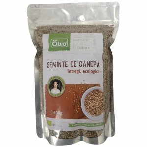 Seminte de canepa bio intregi, 500g - Obio