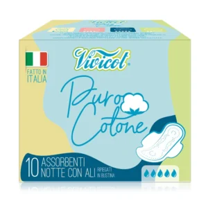 Absorbante de noapte din bumbac hipoalergenic, 5 picaturi, 10bucati, VIVICOT