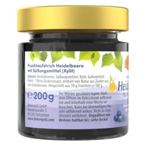 Gem de afine fara zahar, indulcit cu Xylitol, 200g, Birkengold