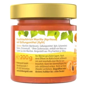 Gem de caise fara zahar, indulcit cu Xylitol, 200g, Birkengold