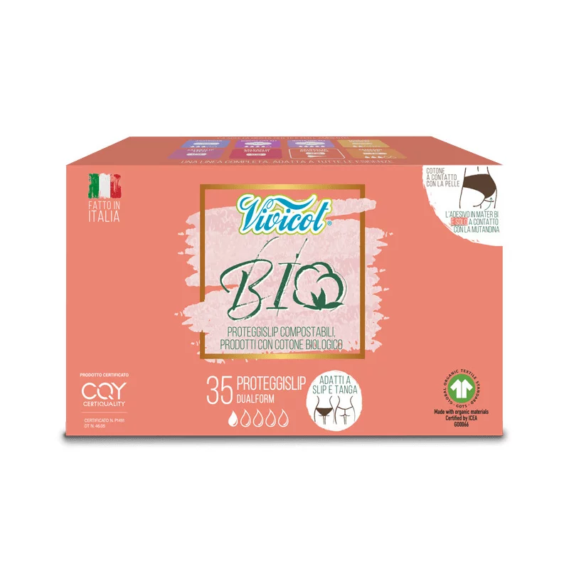 Protej slip din bumbac bio hipoalergenic, compostabil – Dual form ( 35 buc ) – VIVICOT BIO