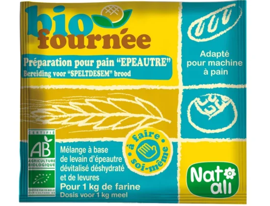 Mix de grau spelta si drojdie pentru paine, bio, 35g, Nat-ali