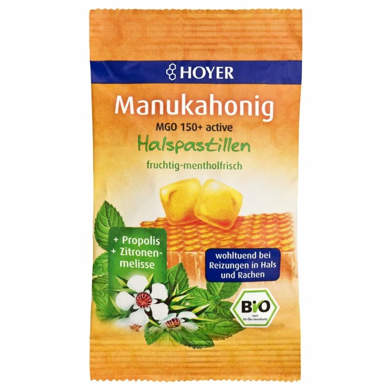 Bomboane cu miere de Manuka MGO +250 bio 30g HOYER