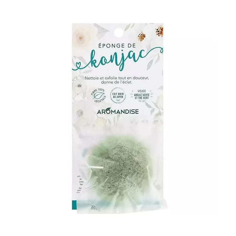 Burete natural Konjac cu argila verde si ceai verde, Aromandise