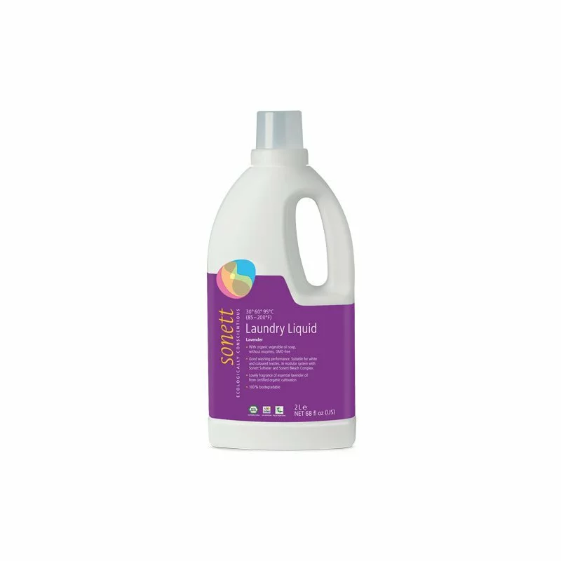 Detergent lichid pentru rufe albe si colorate cu lavanda, ecologic, 2L, Sonett
