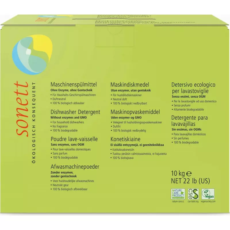 Detergent praf pentru masina de spalat vase, ecologic,10kg, Sonett