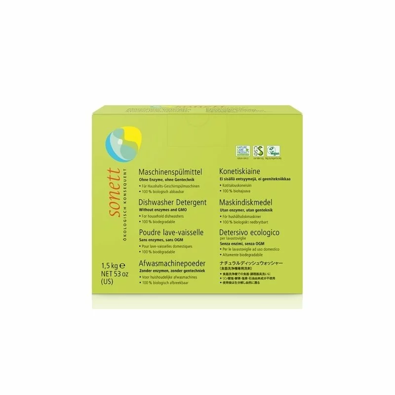Detergent praf pentru masina de spalat vase, ecologic, 1.5kg, Sonett