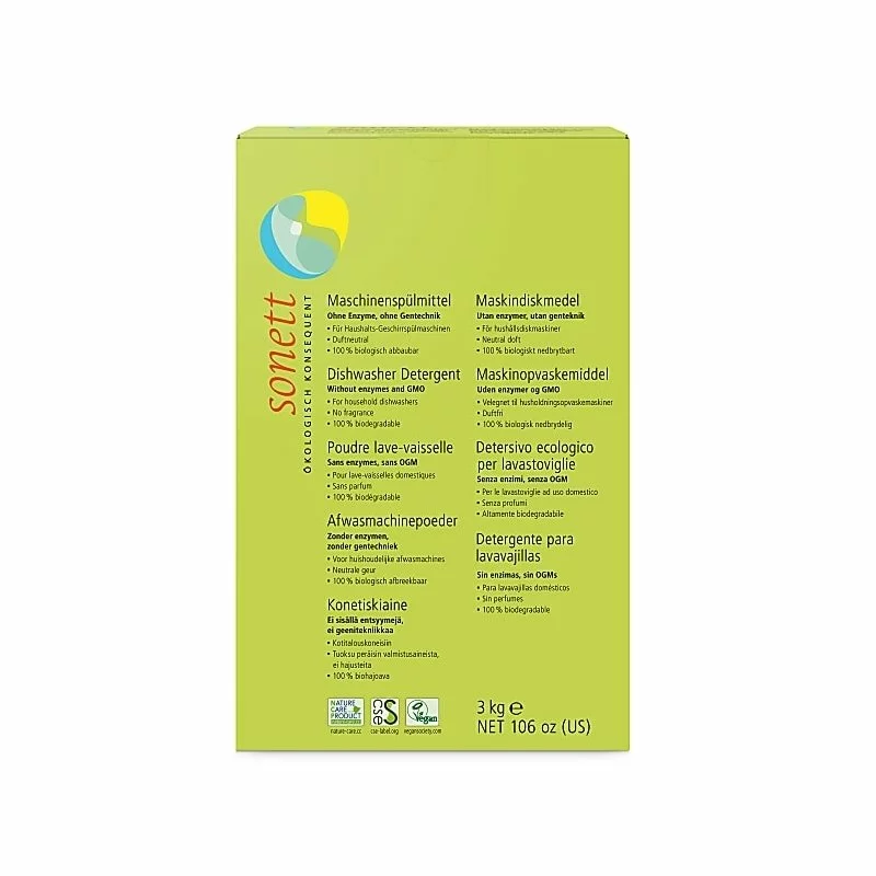 Detergent praf pentru masina de spalat vase, ecologic, 3kg, Sonett