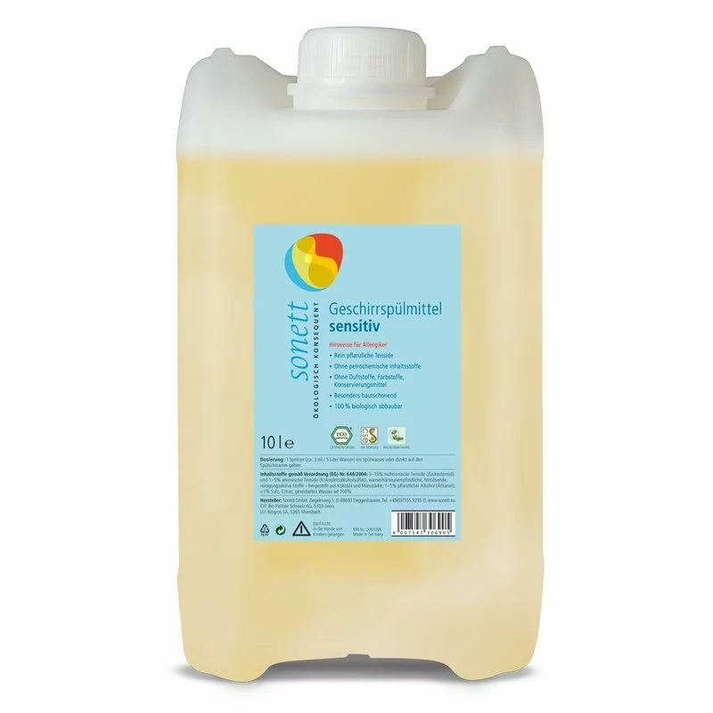 Detergent pentru spalat vase, sensitive, ecologic, 10L, Sonett