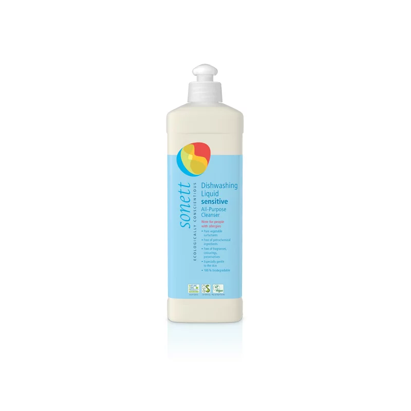 Detergent ecologic pt. spalat vase SENSITIVE, Sonett 1L