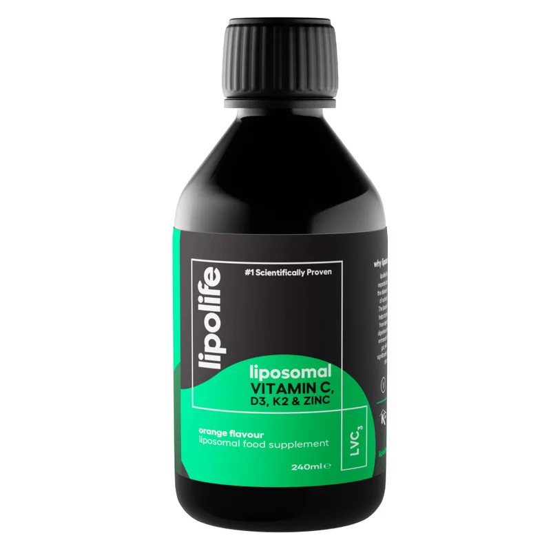 LVC3 - Vitamina C, D3, K2 plus Zinc lipozomala 240ml Lipolife