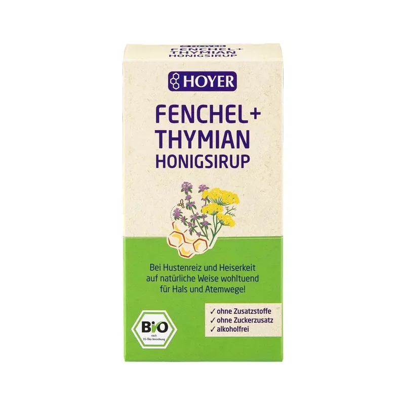 Sirop de miere cu fenicul si cimbru bio 250g Hoyer